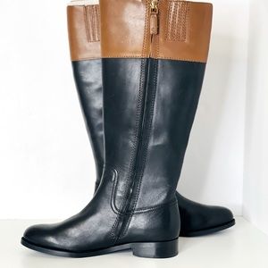 Ralph Lauren Black/DTan Riding Boots